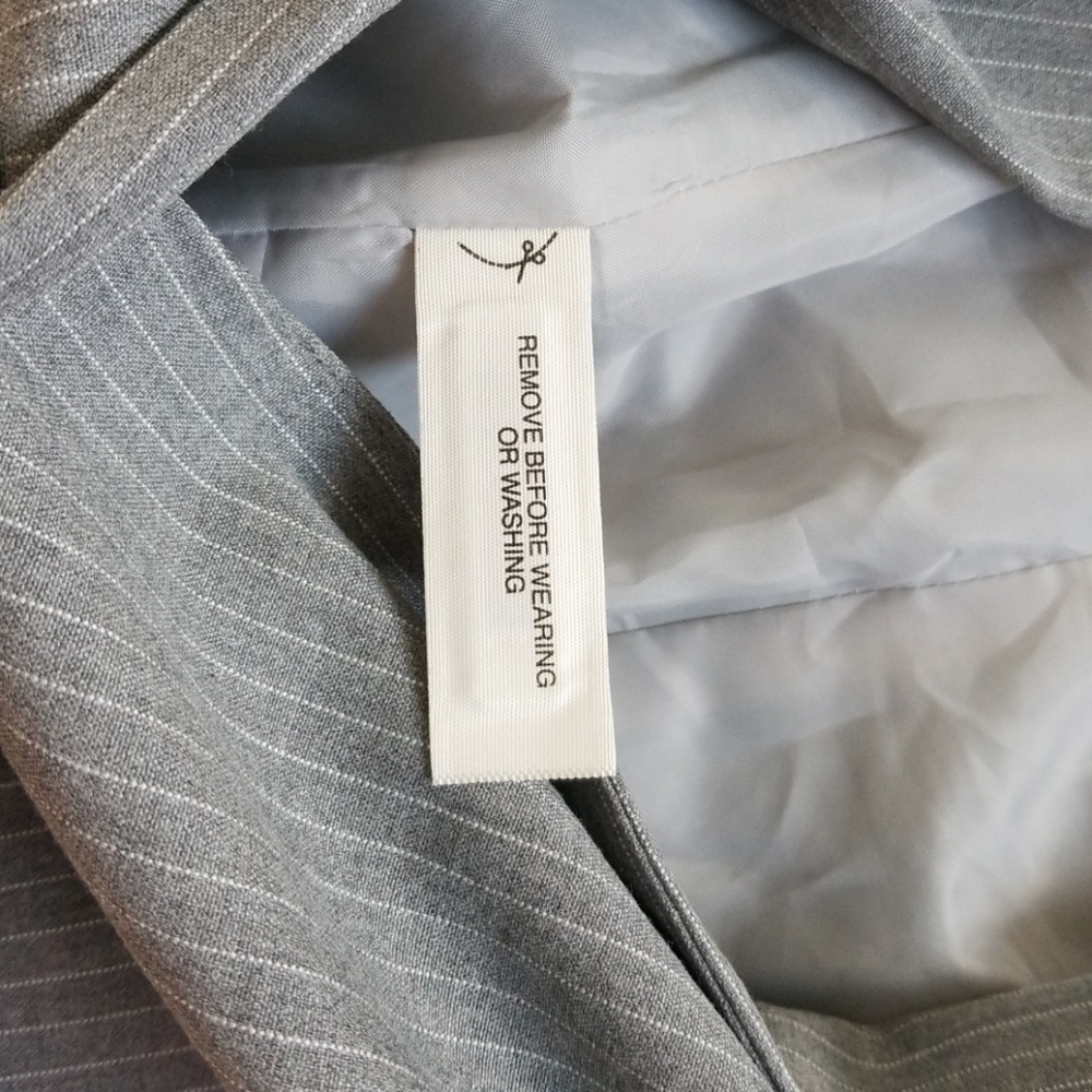 Ann Taylor Gray Pinstripe One Button Jacket - Picture 5 of 8